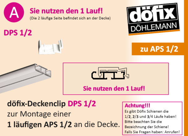 Deckenklips Döfix Schiene -